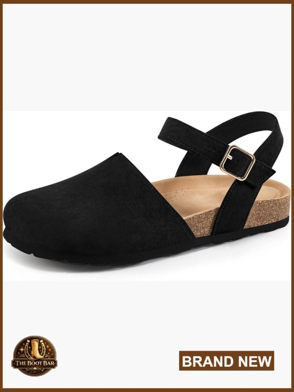 Closed Toe Sandals with Cork Footbed Adjustable Ankle Strap